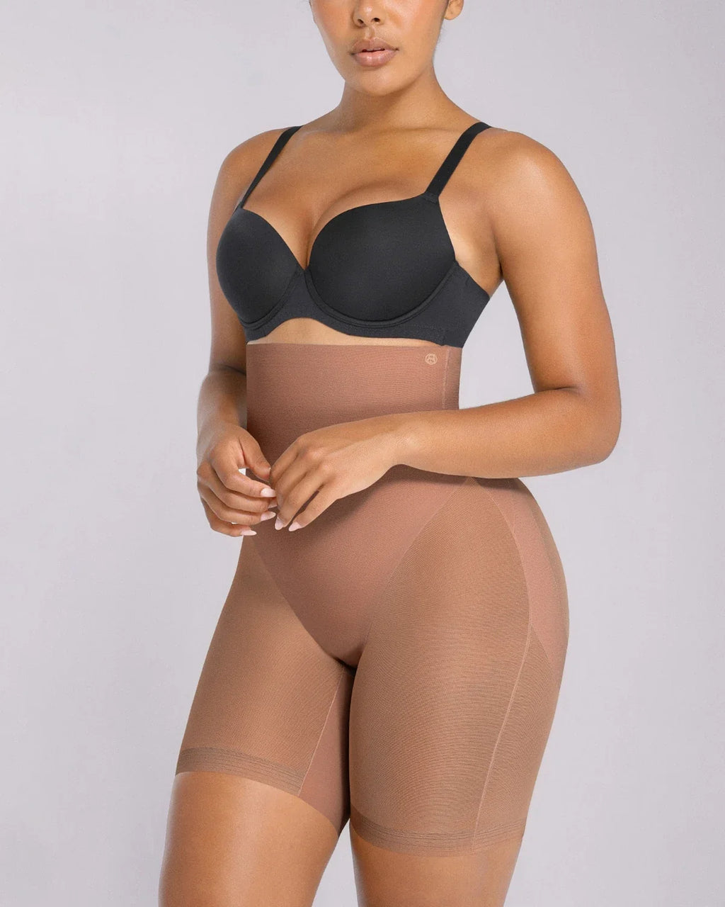 Mesh Smooth High-Waisted Mid Thigh Shorts
