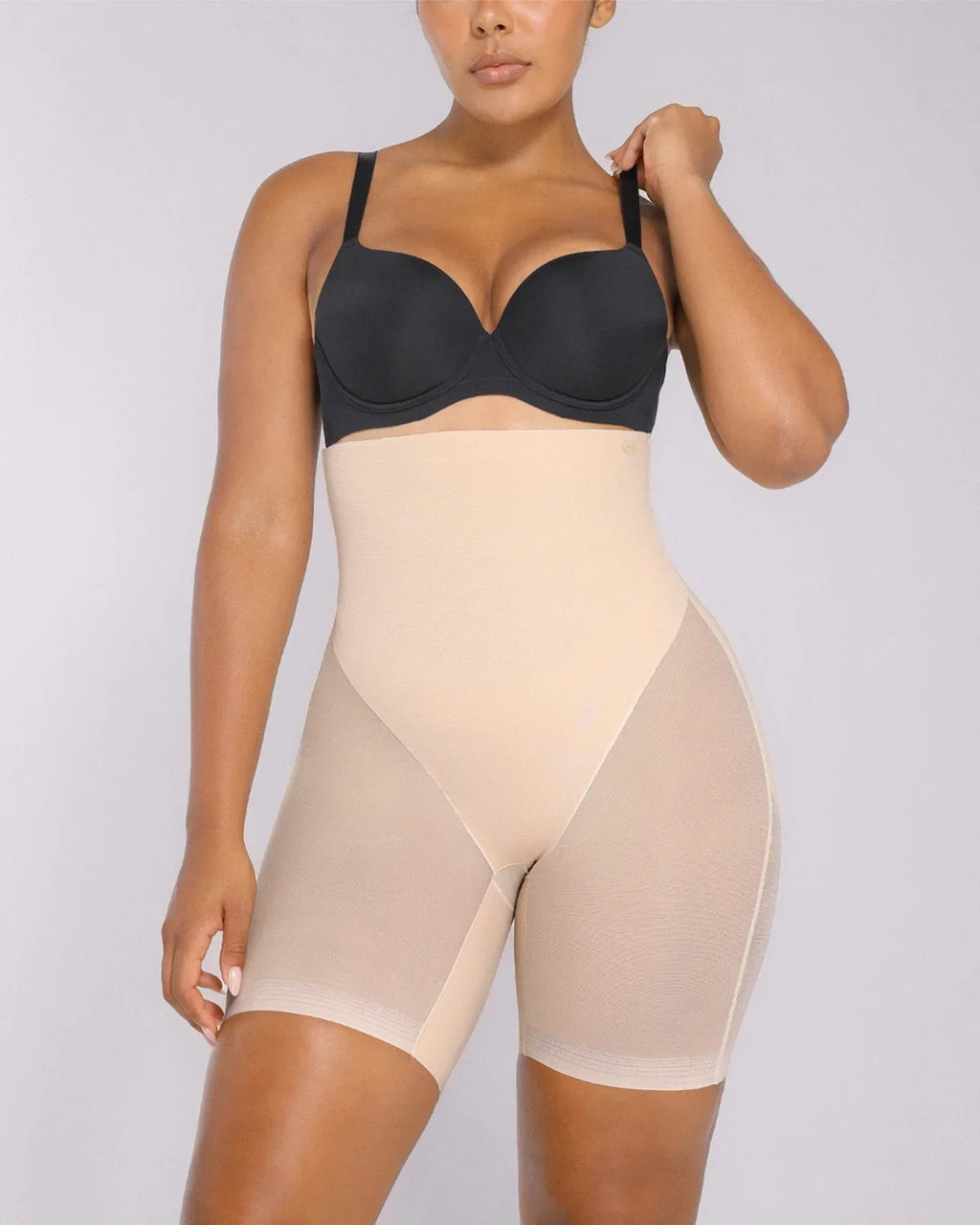 Mesh Smooth High-Waisted Mid Thigh Shorts