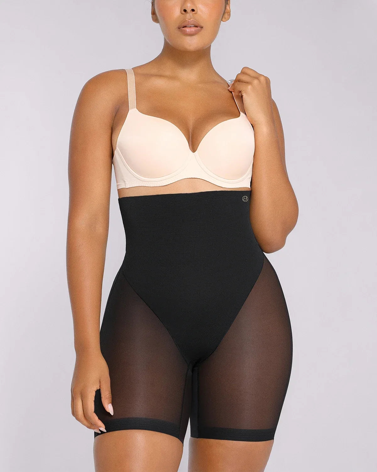 Mesh Smooth High-Waisted Mid Thigh Shorts