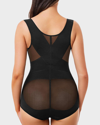 Open Bust Cross Compression Body Shaper