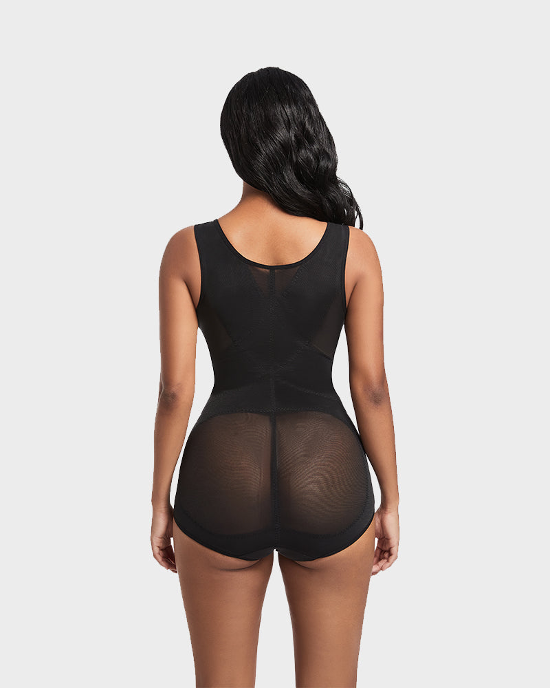 Open Bust Cross Compression Body Shaper