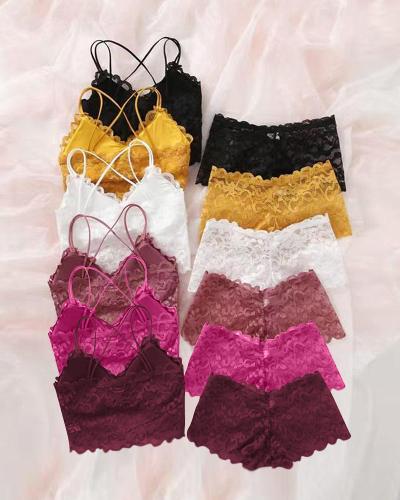 Romantic Lace Bralette & Panty Bundle