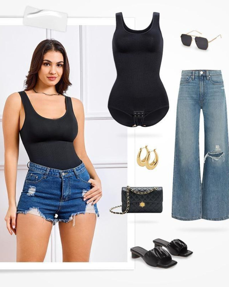 Women Seamless Round Neck Tummy Control Bodysuit