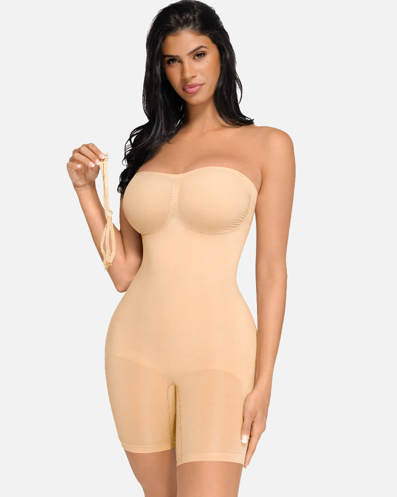 Shapecurve Seamless Strapless Bodysuit with Removable Straps