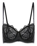 Women's Sexy Lace Push Up Plus Size Bra Sheer Balconette Underwire Unlined