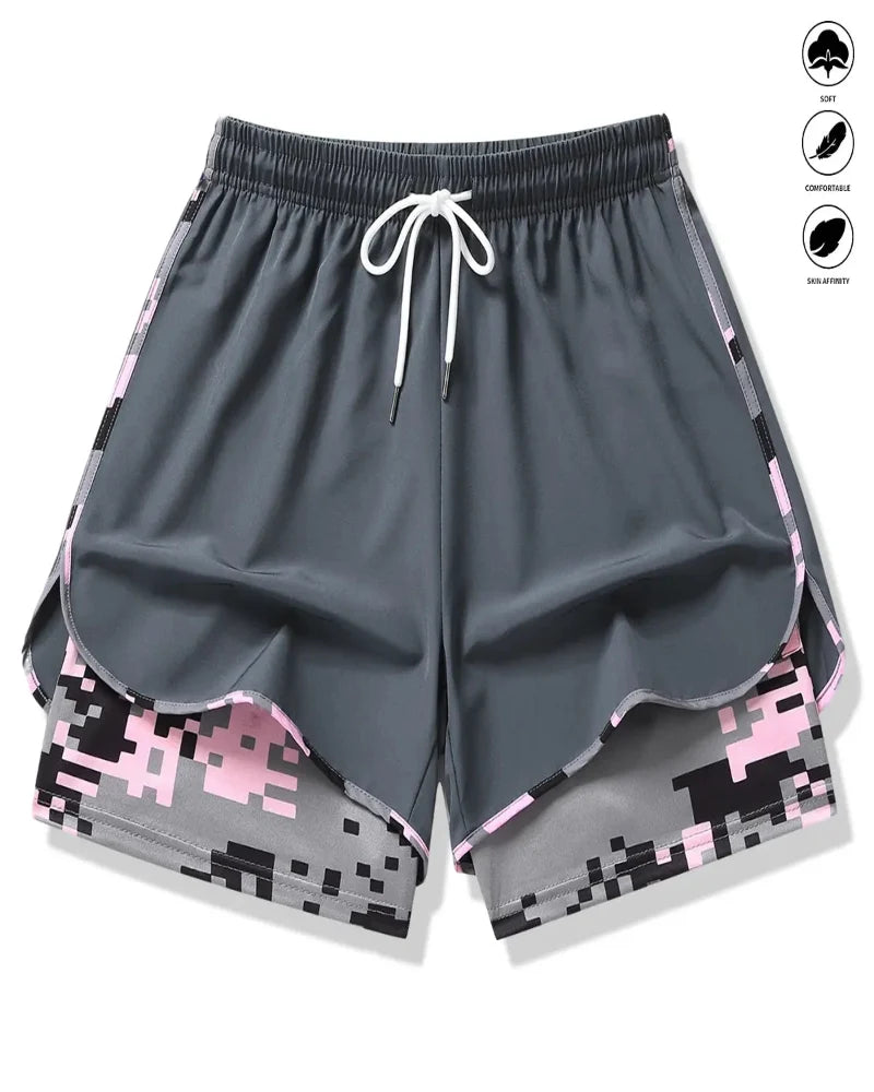 Womens Athletic Shorts with Built In Liner and Drawstring Waist