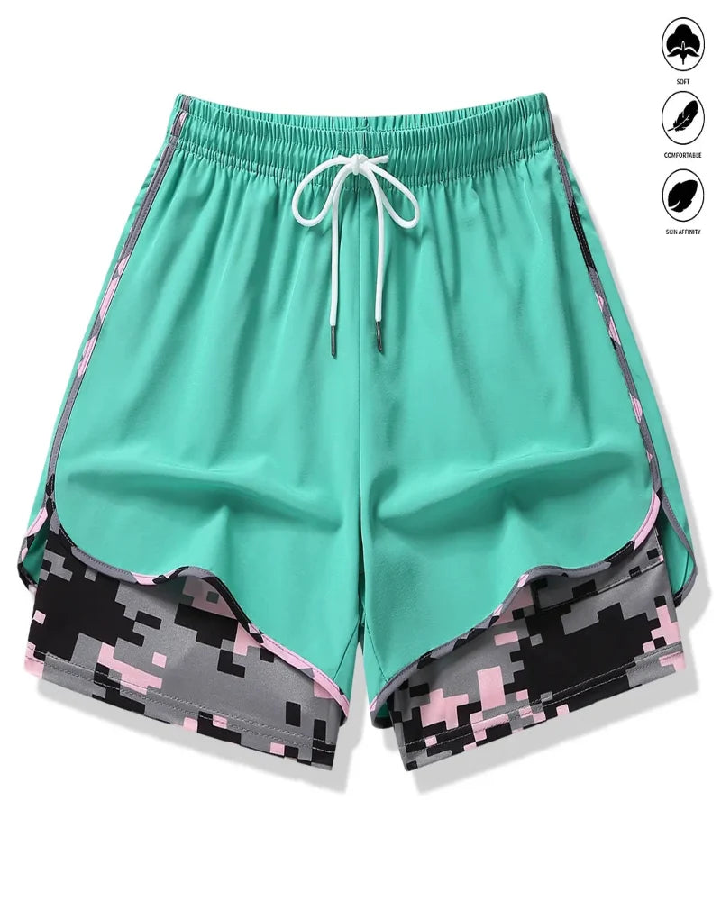 Womens Athletic Shorts with Built In Liner and Drawstring Waist