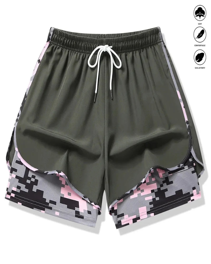 Womens Athletic Shorts with Built In Liner and Drawstring Waist