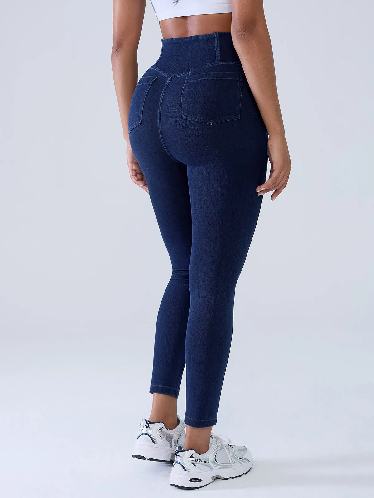 SHAPECURVE Crossover Denim Side Pockets Sculpting Leggings