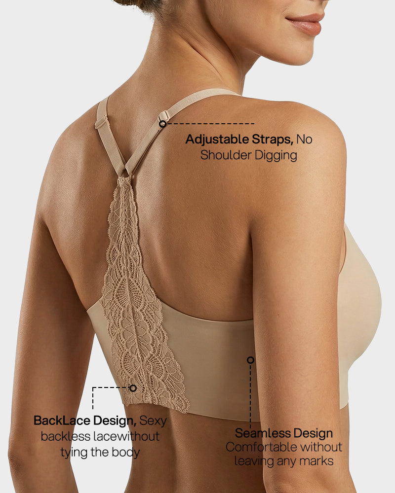 Wireless Seamless Lace Jelly Bralette with Light Padding