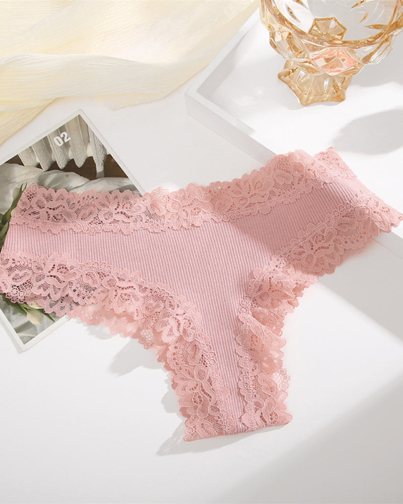 Women's Cotton Panties Lace Low Rise