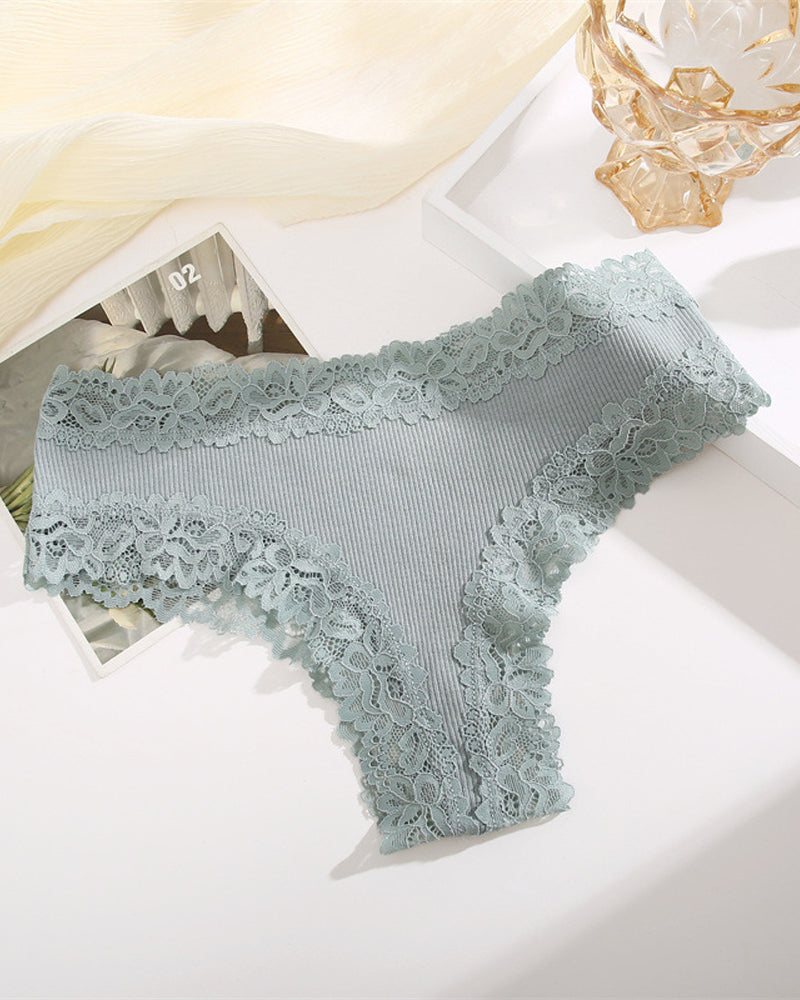 Women's Cotton Panties Lace Low Rise