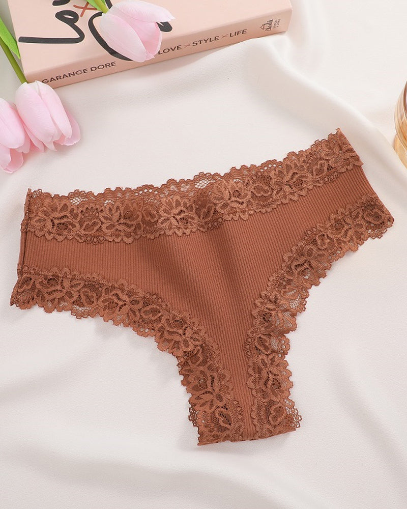 Women's Cotton Panties Lace Low Rise