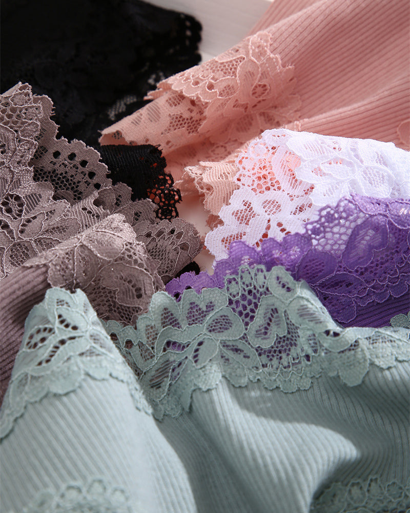 Women's Cotton Panties Lace Low Rise