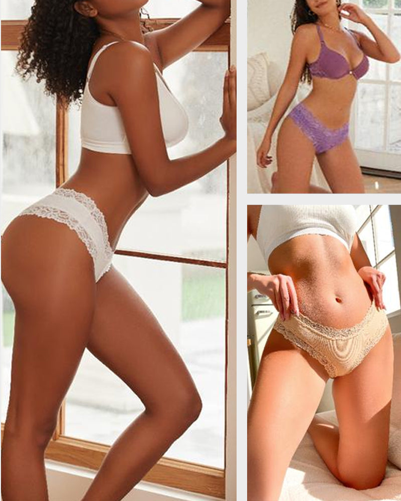 Women's Cotton Panties Lace Low Rise