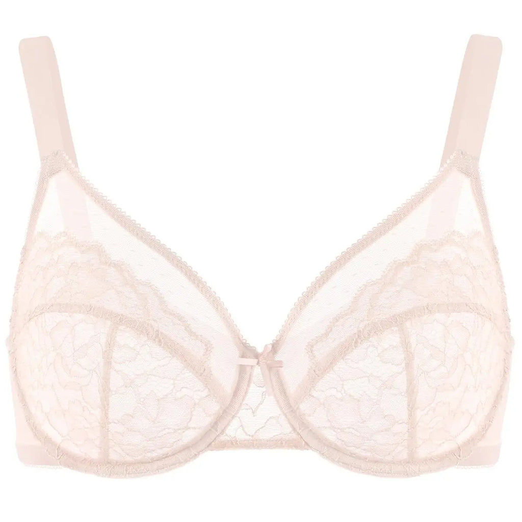 Floral lace shaping plus size bra