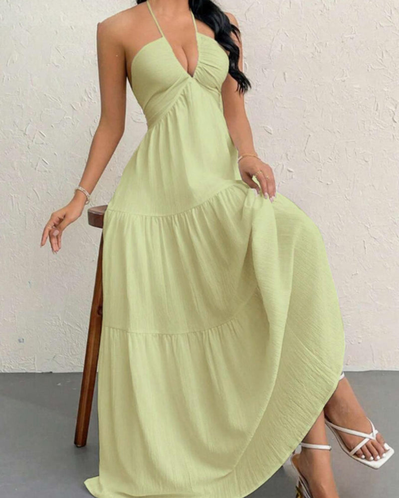 Women's Summer Sleeveless Loose A Line Plain Dress