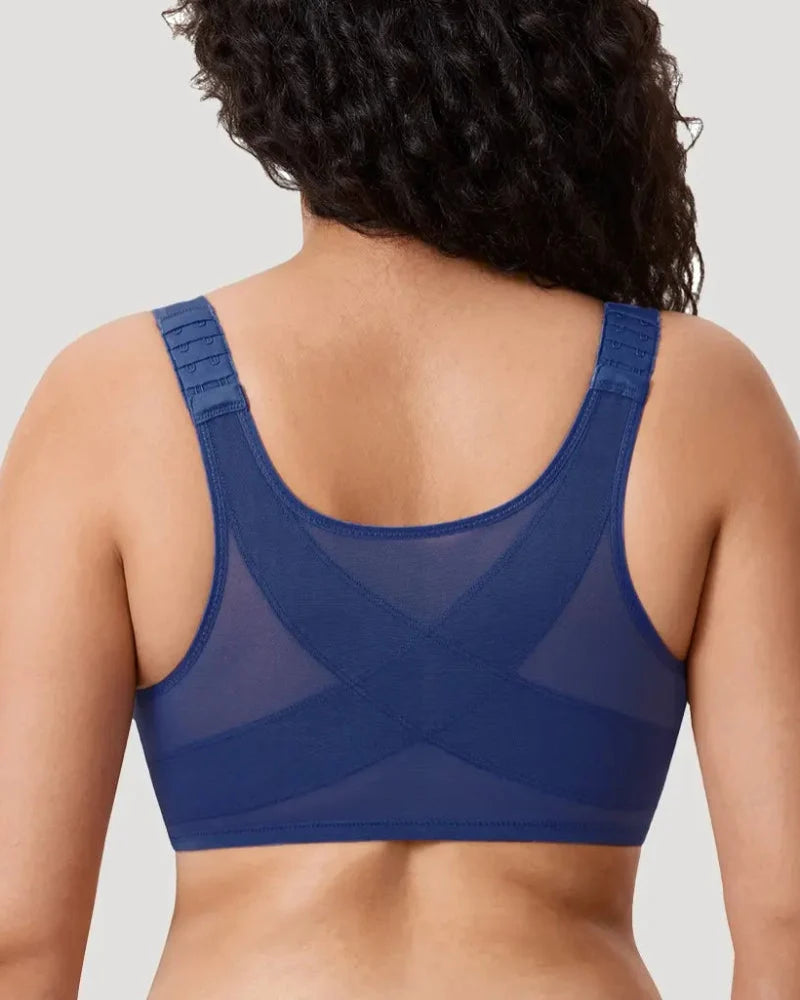 Women’s Front Closure Bra Full Coverage Posture Support Underwire Bra