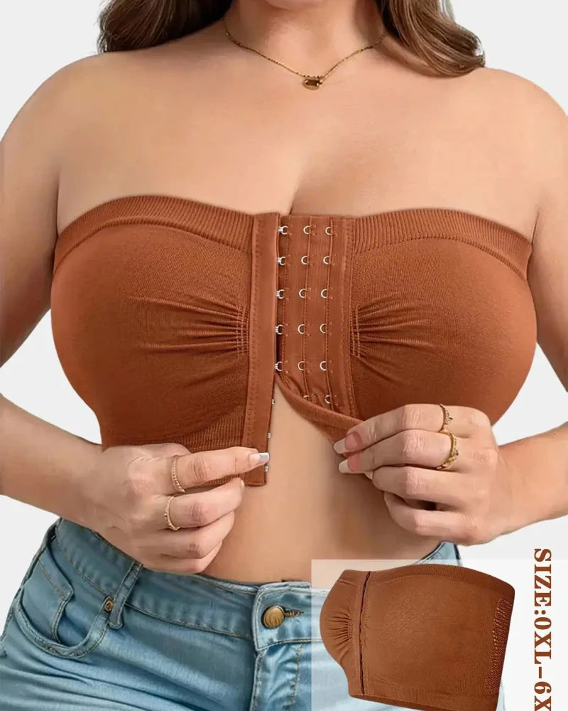 Plus Size Front Closure Wireless Full Coverage Supportive Sports Bra