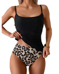 Women’s Tankini 2-Piece, Tummy Control Swimwear, High-Waisted Bottom