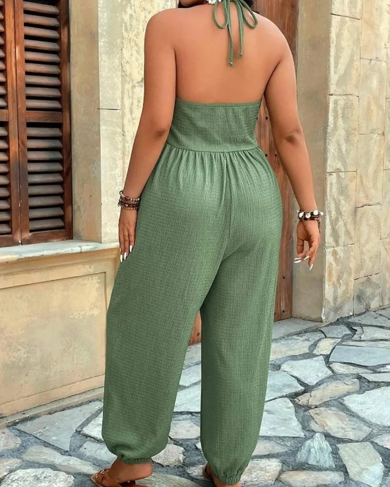 Women’s Pocket Jumpsuit, Sleeveless Casual Plus Size