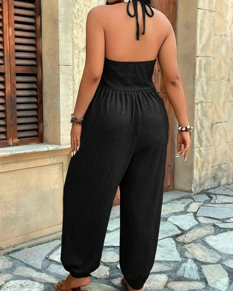 Women’s Pocket Jumpsuit, Sleeveless Casual Plus Size