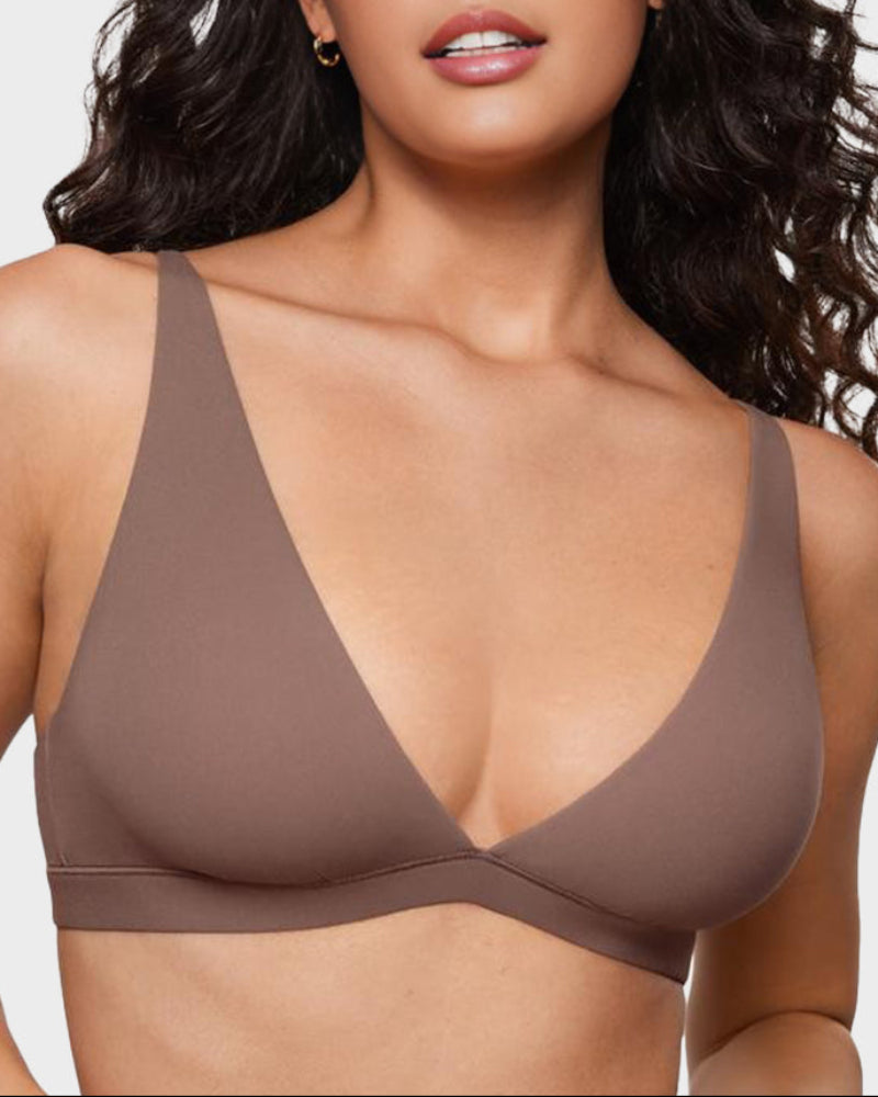 Soft Deep V Bralette, Wire-Free Sleep Bra