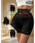 High-Waist Shapewear Shorts, Lace Tummy Control