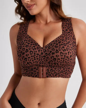 Cross Back Front Closure Wireless Posture Support Bra