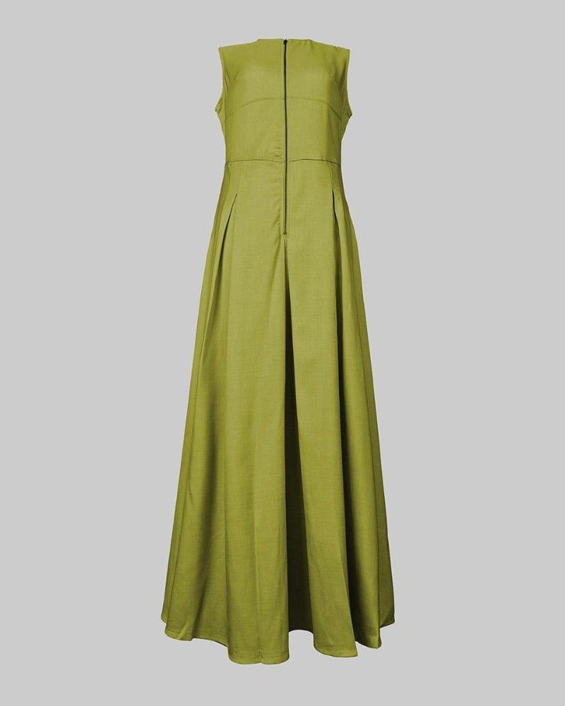 Women’s Loose Fit Maxi Dress – Pleated, Pocket, Slit, Summer Comfort Dress