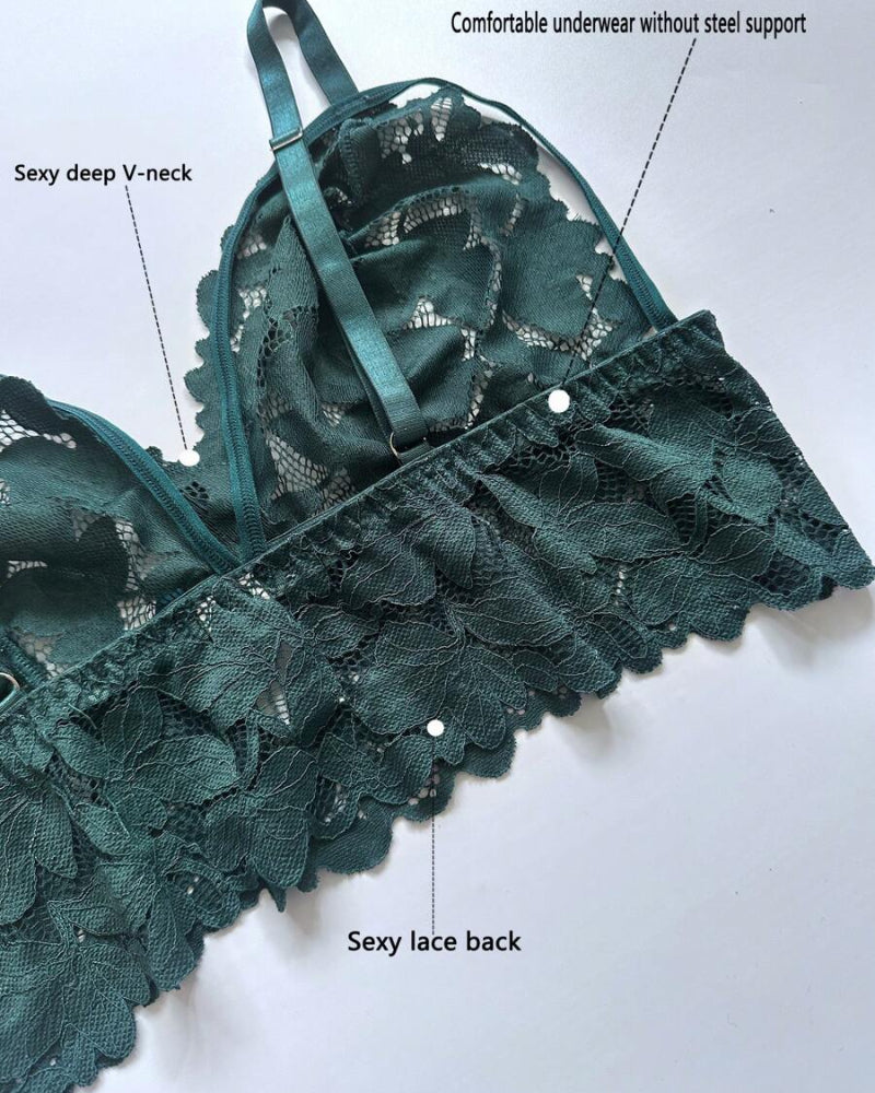 Plus Size Lace Lingerie Set  2-Piece Sexy Sleepwear