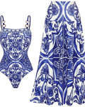 Women’s Print Swimsuit & Skirt Set