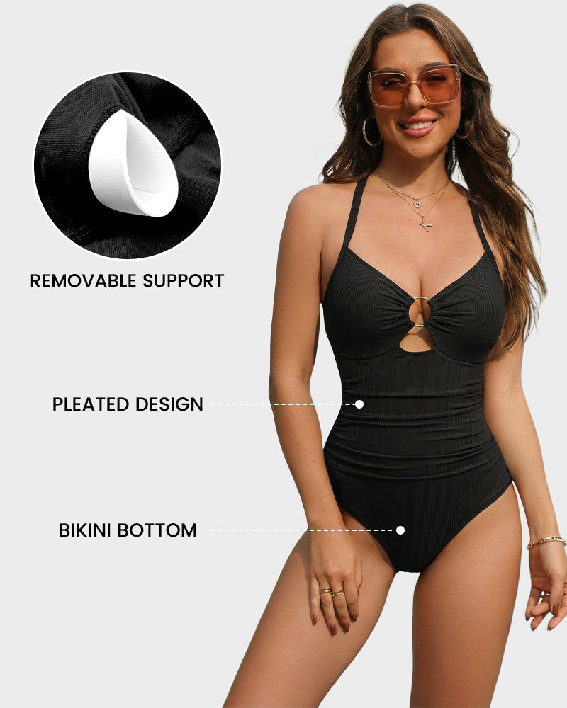 Ruched One-Piece with Tummy-Smoothing Fit
