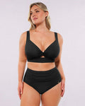 High-waisted shaping two-piece bikini set, designed to create a flattering silhouette