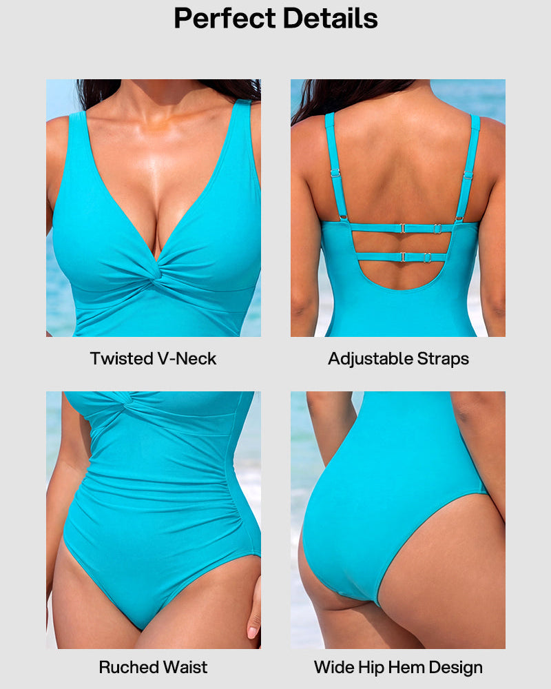 Hourglass™ Ruched Twist Front Slimming One-Piece Swimsuit