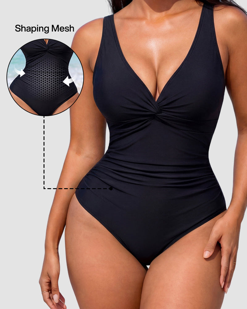 Hourglass™ Ruched Twist Front Slimming One-Piece Swimsuit