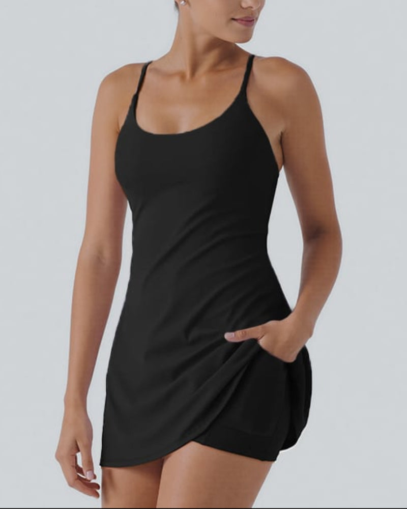 Cloudful™ 2-in-1 Backless Flare Dress – Easy Peezy Edition