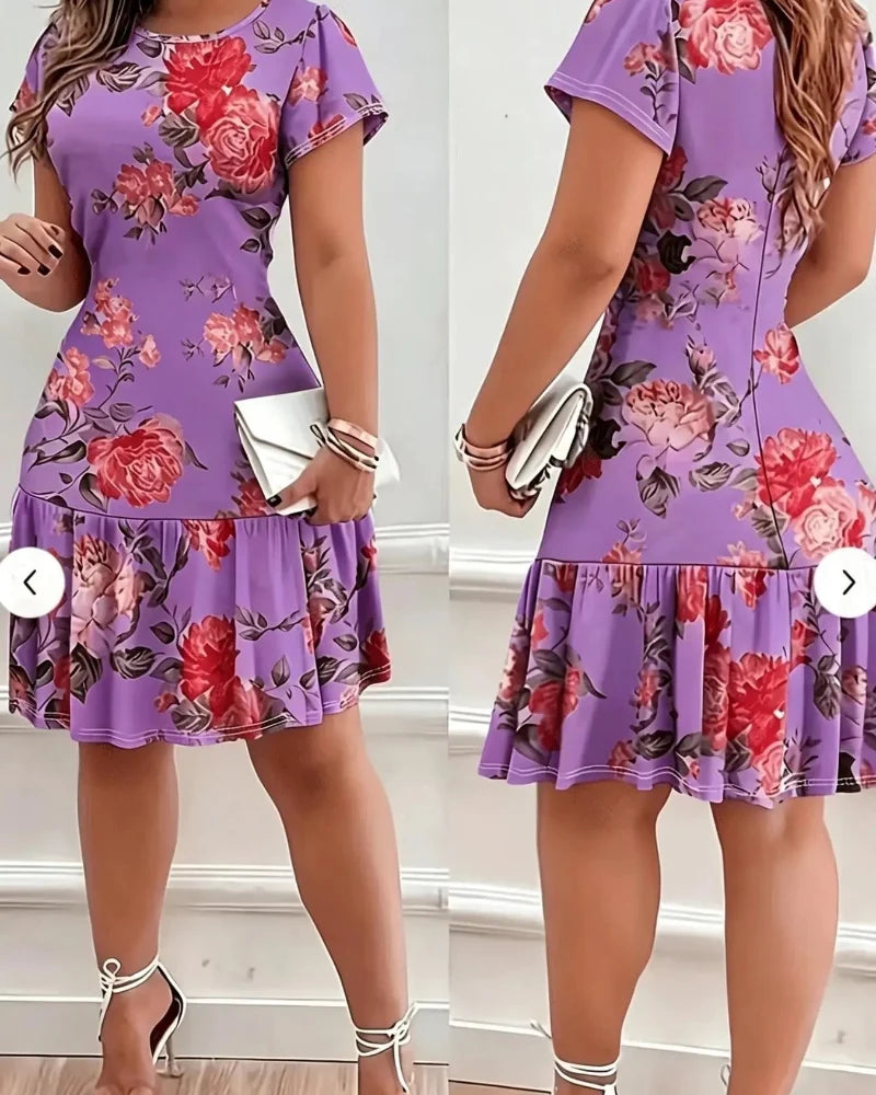 Women’s Casual Print Stretch Dress Stylish Summer Daily Wear