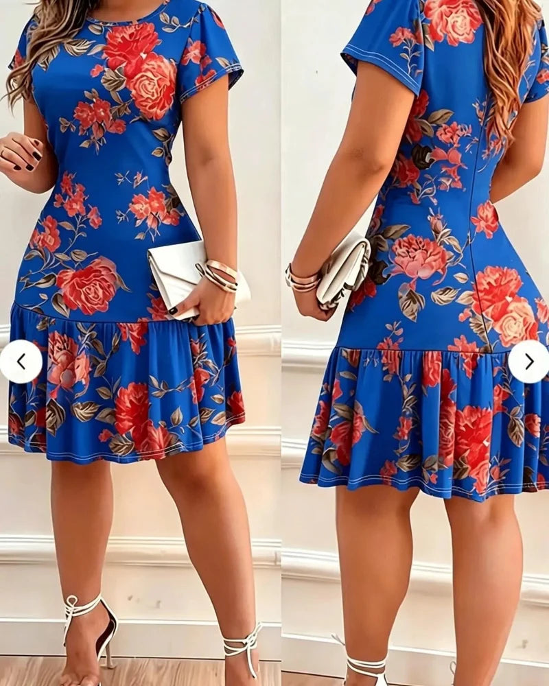 Women’s Casual Print Stretch Dress Stylish Summer Daily Wear