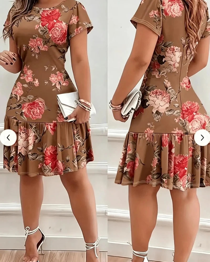 Women’s Casual Print Stretch Dress Stylish Summer Daily Wear