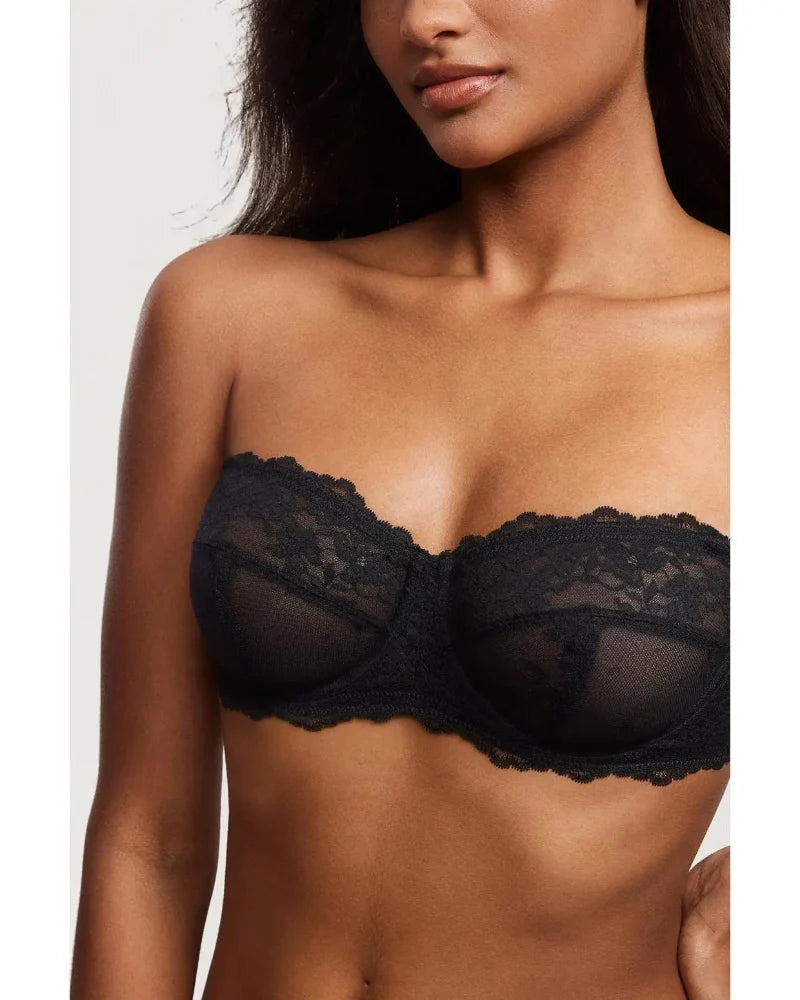 Lace Strapless See-Through Plus Size Convertible Underwire Bra