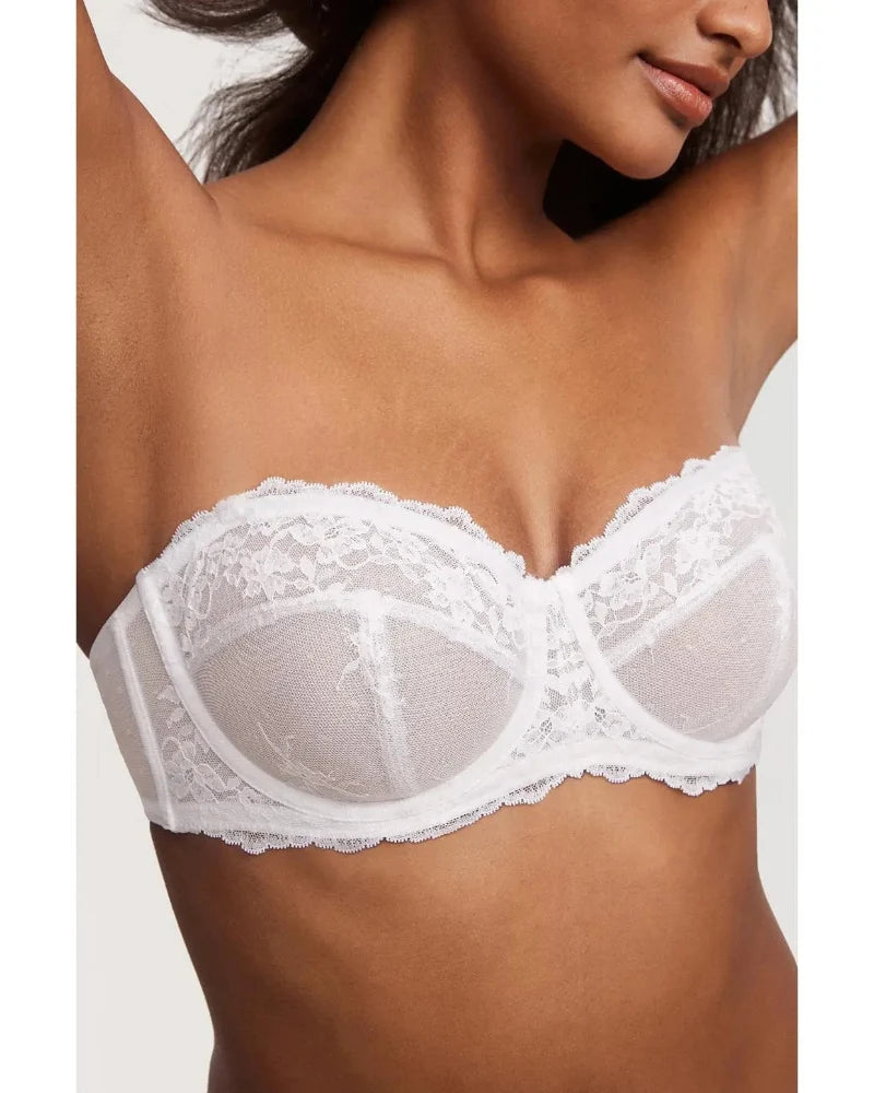 Lace Strapless See-Through Plus Size Convertible Underwire Bra