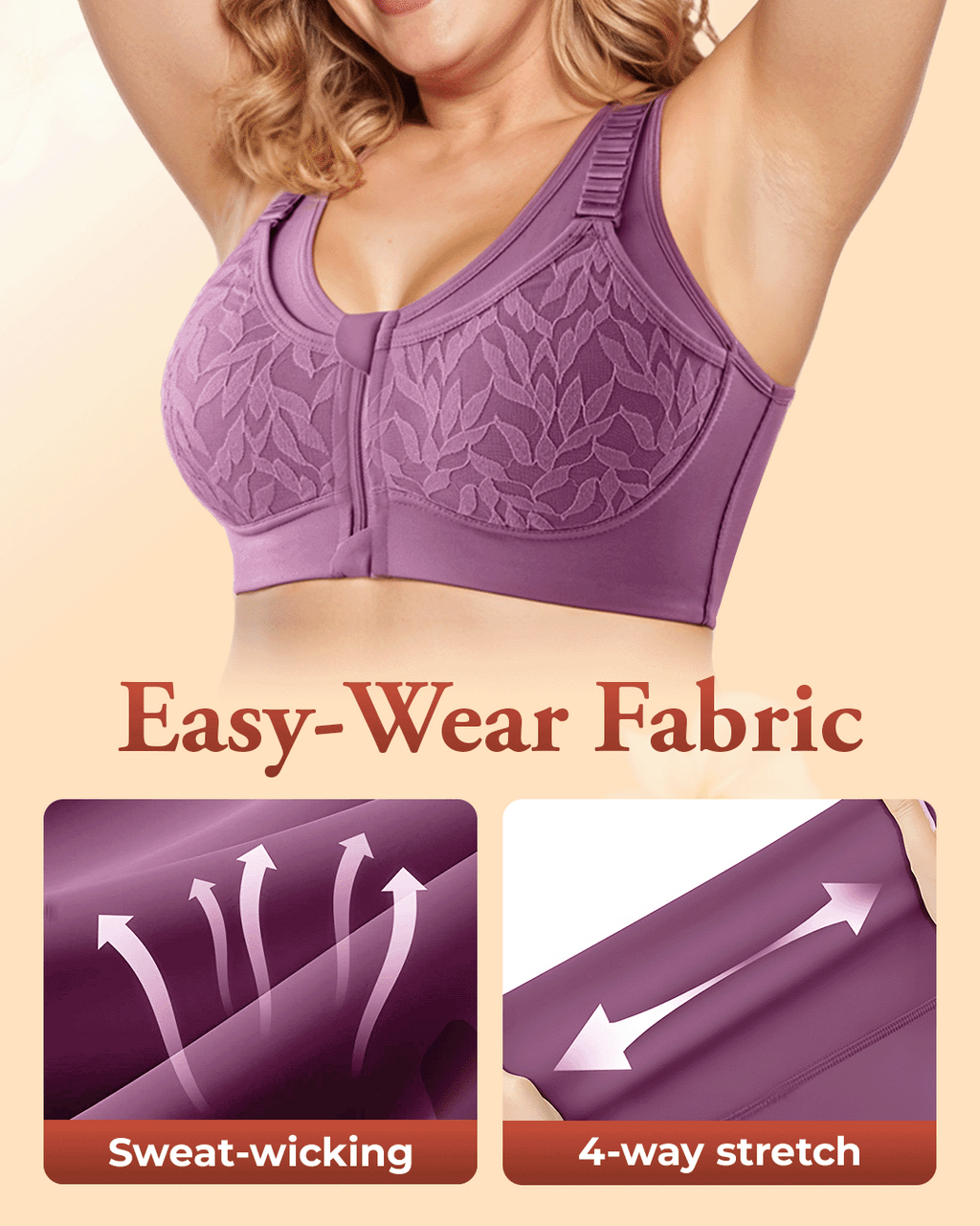 Front-Zip Bra for Maximum Lift and Bounce Control