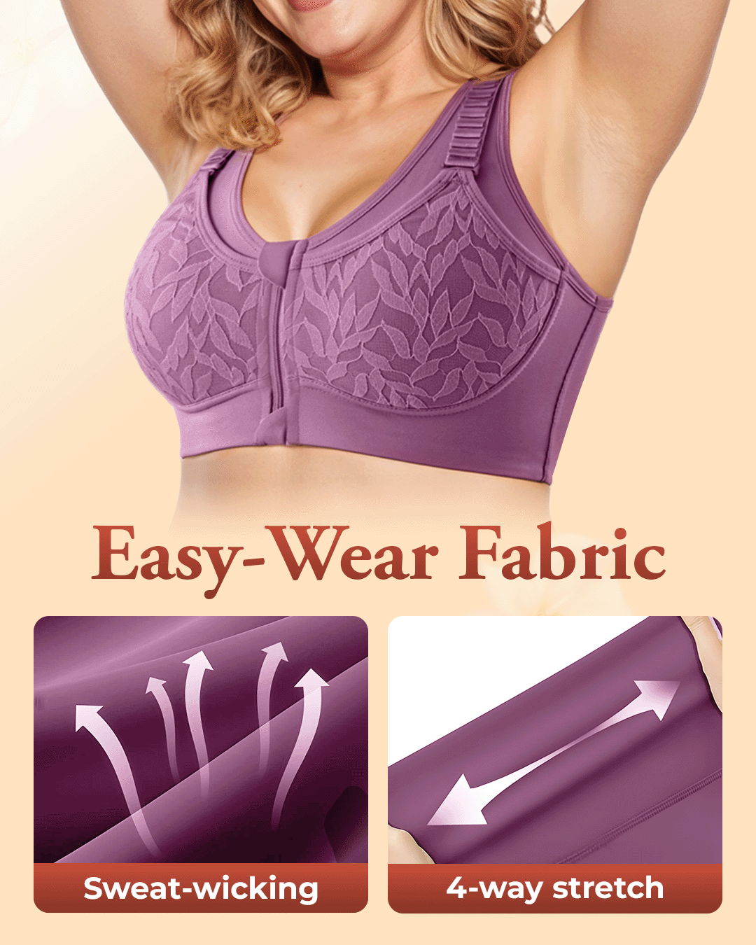 Front-Zip Bra for Maximum Lift and Bounce Control