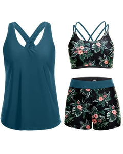 3-Piece Tummy Control Tankini Swimwear