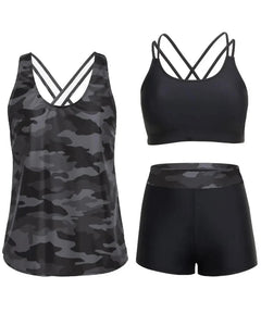 3-Piece Tummy Control Tankini Swimwear