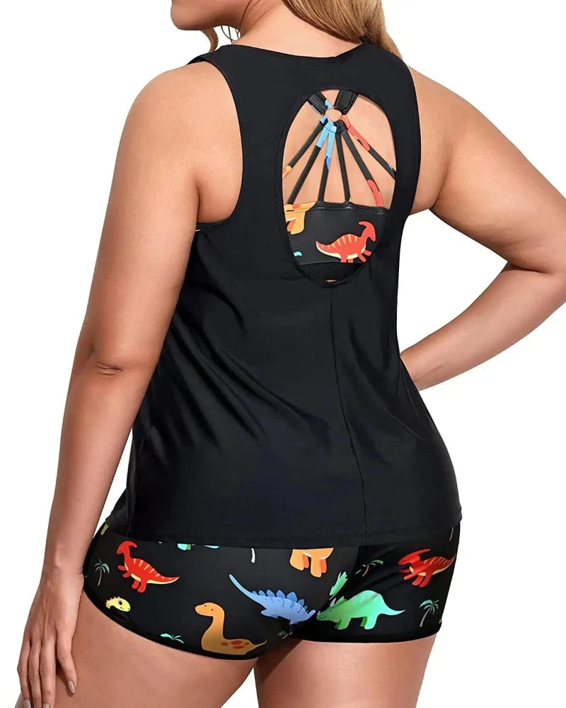 3-Piece Tummy Control Tankini Swimwear