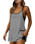 Casual Sleeveless Mini Dress With Built-In Shorts