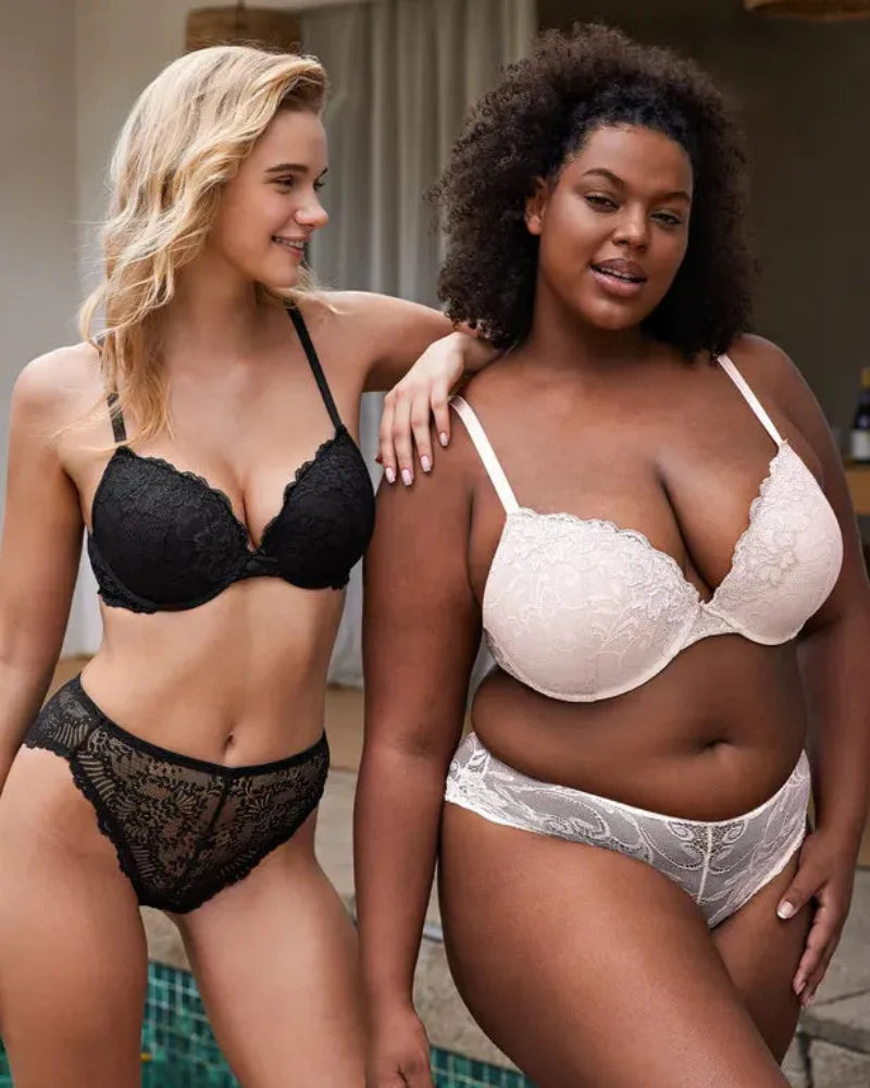 Full Coverage Floral Lace Support T-Shirt Bra
