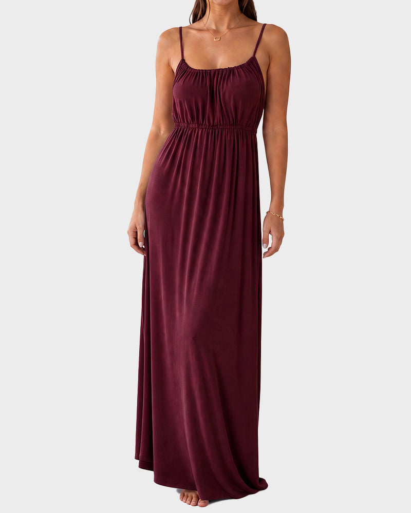 Backless Tie-Back Maxi Cami Dress